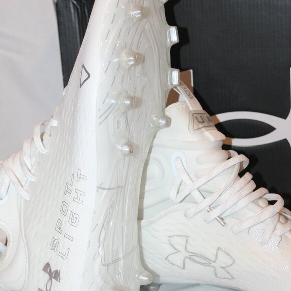 NIB MEN'S UNDER ARMOUR SPOTLIGHT LUX MX 2.0 WHITE FOOTBALL CLEATS SZ 13 - Picture 5 of 5